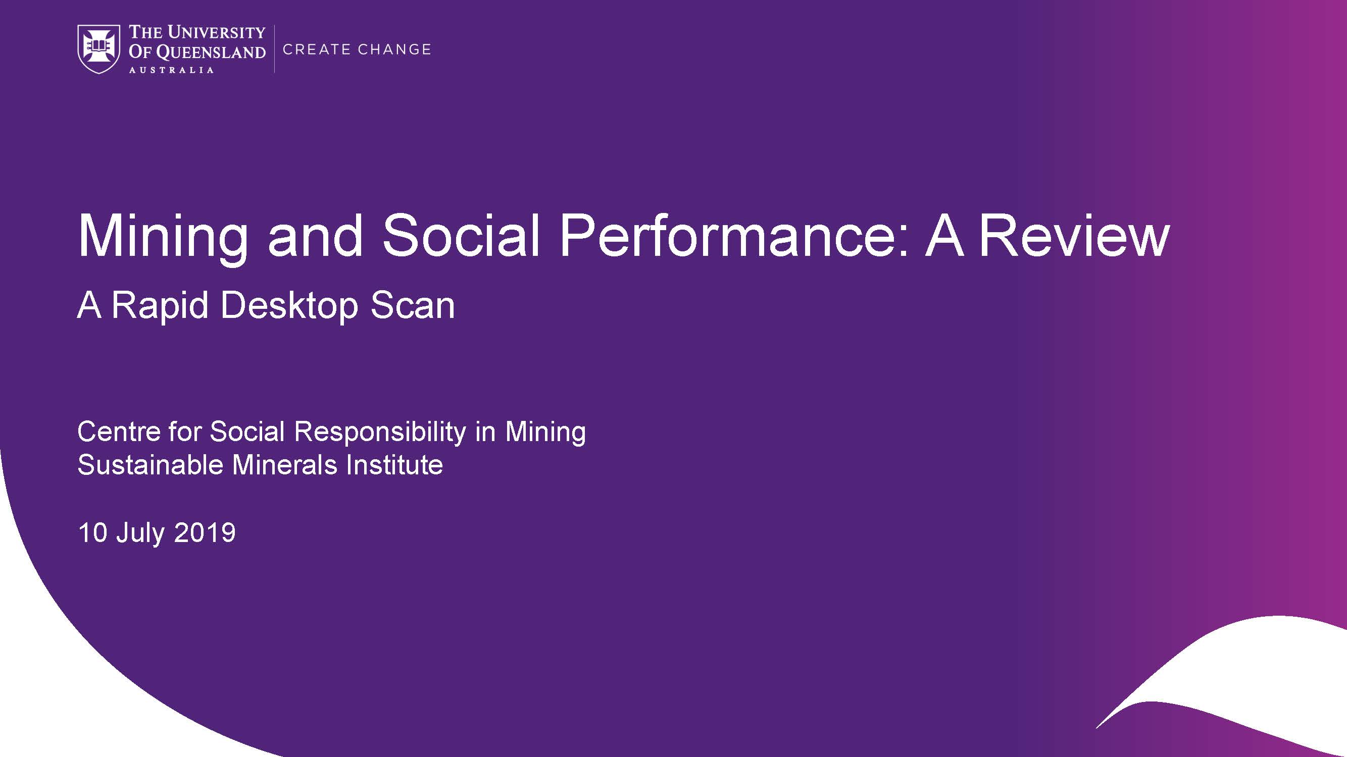 A rapid desktop scan of social performance of 14 extractive companies