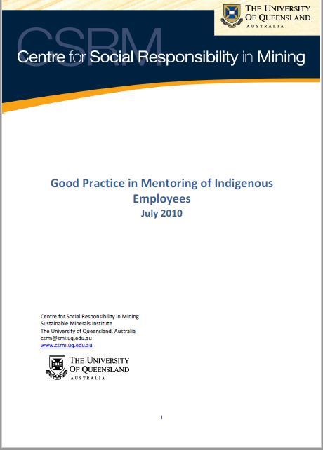 Good Practice in Mentoring of Indigenous  Employees - July 2010