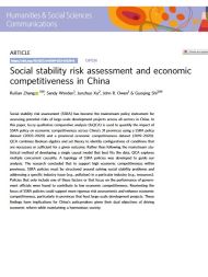 Social stability risk assessment and economic competitiveness in China