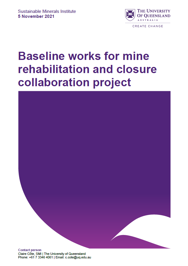 Baseline works for mine rehabilitation and closure collaboration project