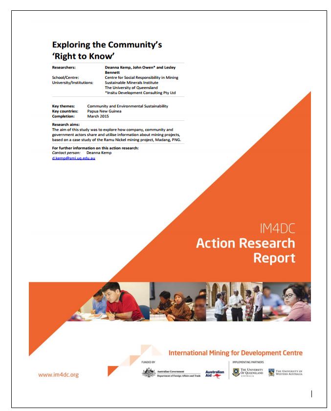 Exploring the community's "right to know"
