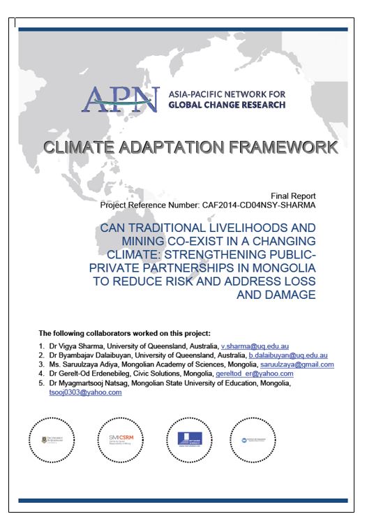 Final report: can traditional livelihoods & mining co-exist in a changing climate