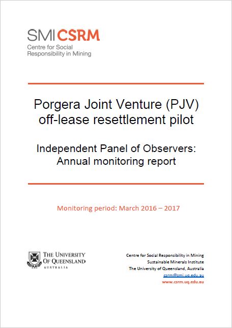 Porgera Joint Venture (PJV) off-lease resettlement pilot independent panel of observers: annual monitoring report (March 2016-2017)