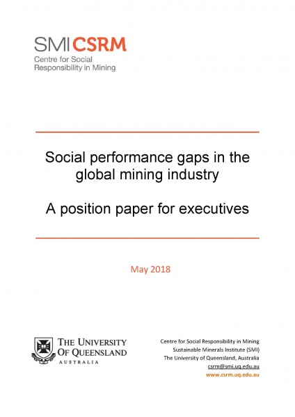 Social performance gaps in the global mining industry: a position paper for executives