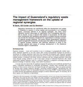 impact_queenslands_regulatory_waste_management_framework_uptake_regional_synergies