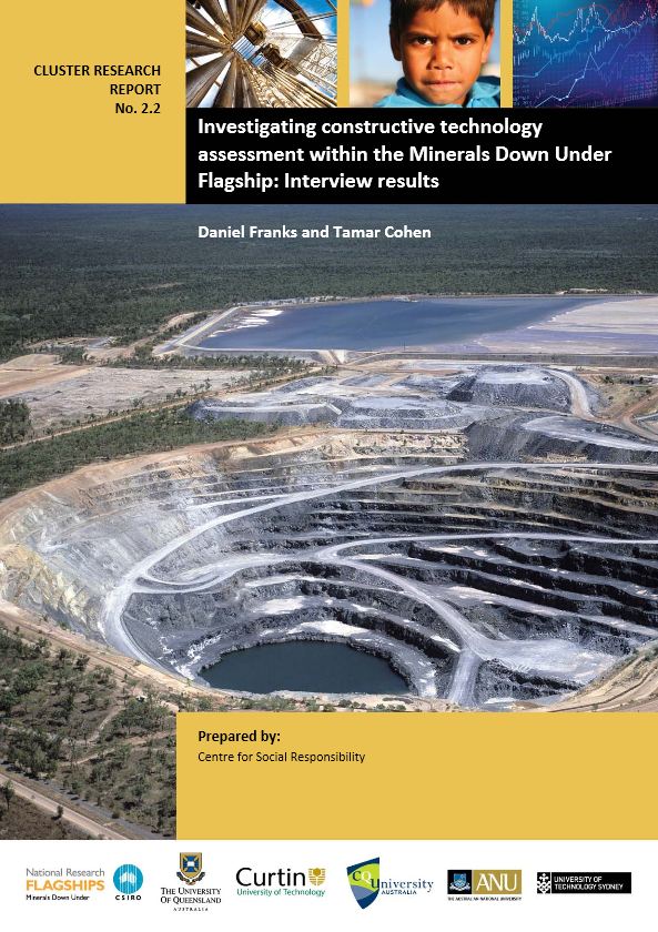 Investigating constructive technology assessment within the minerals down under flagship: interview results. ( No. Cluster Research Report 2.2.)