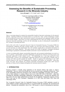 assessingbenefitsofsustainableprocessingresearchinmineralsindustrymclellanetal2007page1